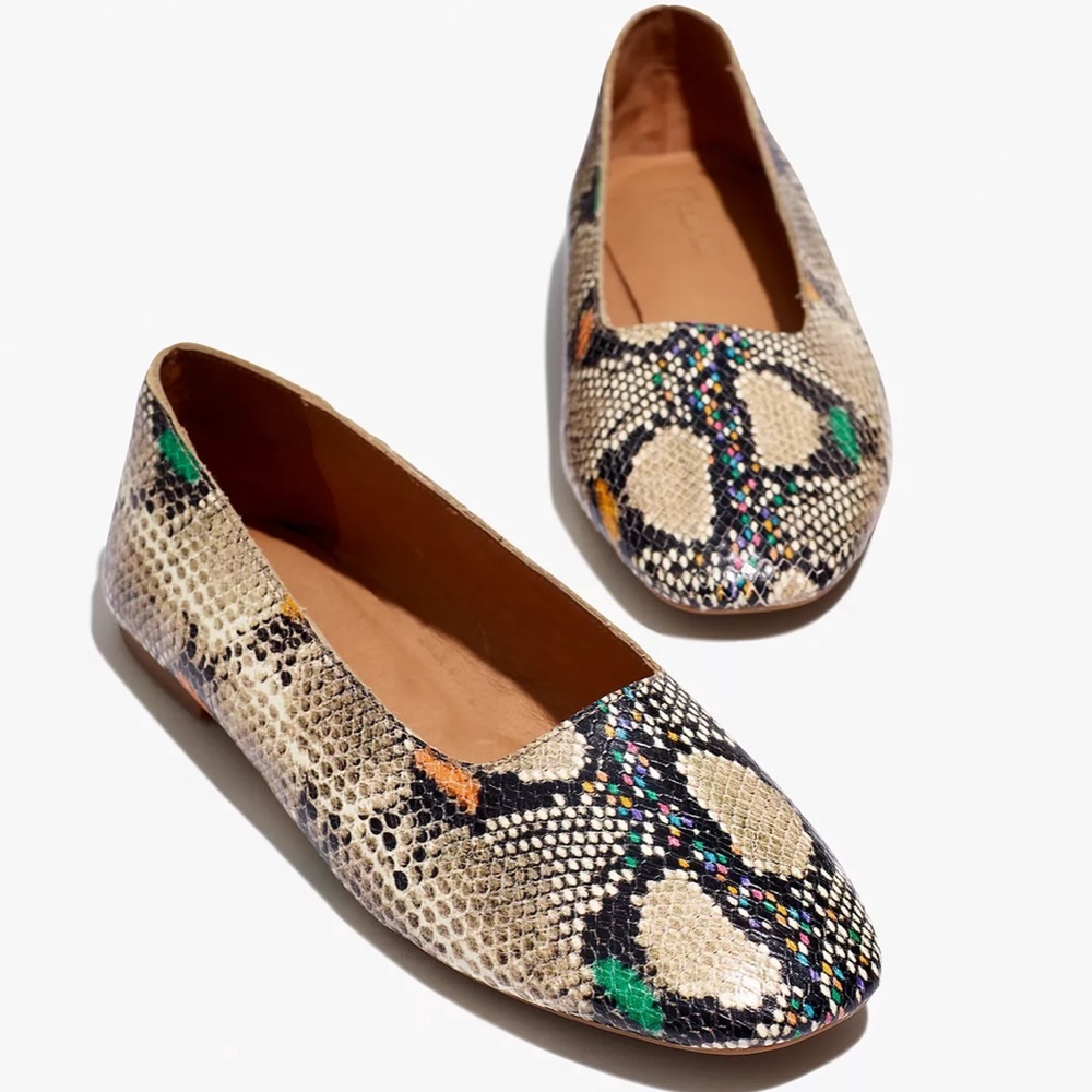 Madewell The Cory Flat in Snake Embossed Leather